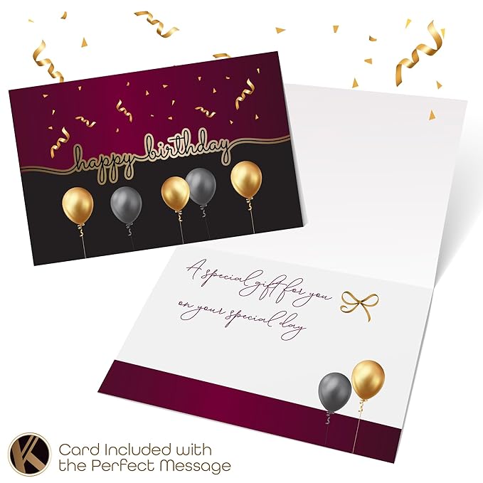 KREMERY Creamy Chocolate Cravings - Happy Birthday Treats, Chocolate Covered Pretzels & Caramel Popcorn Gift Basket, in Seagrass Tray + Ribbon & Greeting Card (Deluxe, 3.5 lbs) Food Assortments