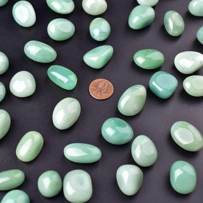 Aventurine Healing Crystal Stone Set - 24 Pieces, 0.6" Natural & Polished Stones for Healing, Meditation, Reiki, Chakra, Crafting & Decoration