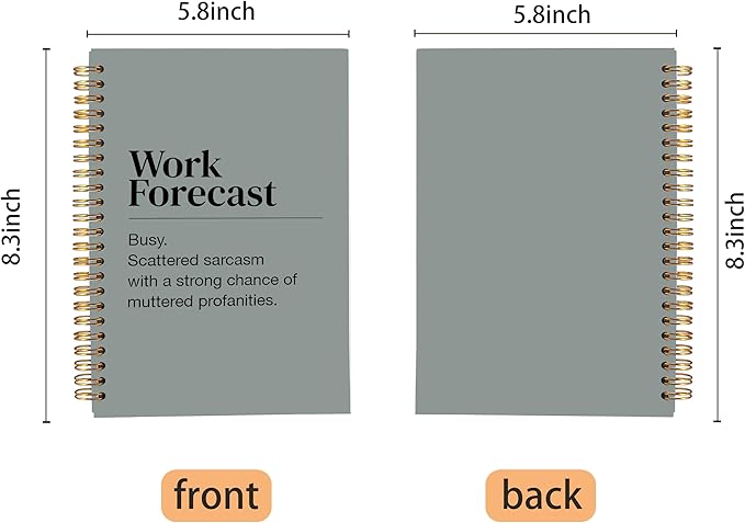 Funny Office Notebooks for Work, Sarcastic Office Journal, Work Humor Gifts Journal for Coworkers Women Men, Funny Office Supplies, Spiral Notebooks 5.5x8.3 Inch