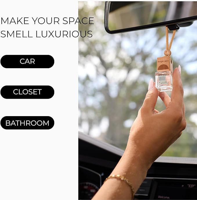 Bright Spot Italian Summer Car Fragrance - Premium Car Hanging Air Freshener, 120 Days Long-Lasting Fragrance for Auto and home | Orange, Bergamot, Washed Woods, Amber | Non-Toxic, Vegan, Cruelty Free