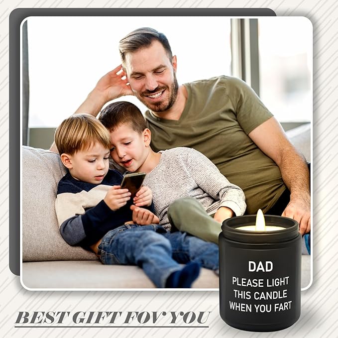 Lihome Gifts for Dad from Daughter Son - Funny Fathers Day & Thanksgiving & Christmas Gifts - Smoke Vanilla Scented Candle (7OZ)