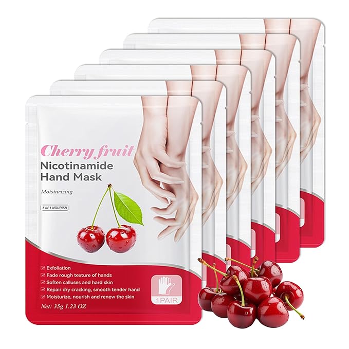 6 Pairs Hand Masks Moisturizing Gloves, Hydrating Hand Mask Moisturizer Gloves Care for Dry Cracked Hands, Smooth Long Lasting Soft Firming Hand Mask Gift Set for Men Women（J