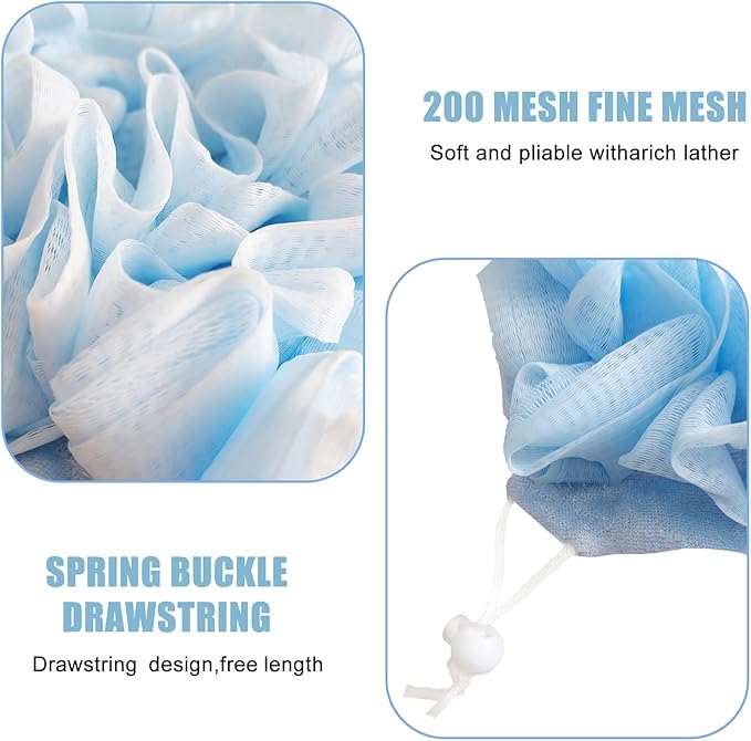 3pcs Washcloth Loofah with Portable Traveling Case 2 in 1 Bar Soap Pouch Combo Shower Loofah Bath Sponge Exfoliating Body Scrubber for Body Wash Cleansing and Smooth Skin