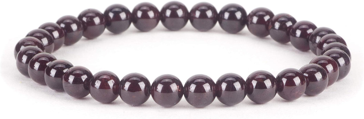 Cherry Tree Collection - Small, Medium, Large Sizes - Gemstone Beaded Bracelets For Women and Men - 6mm Round Beads