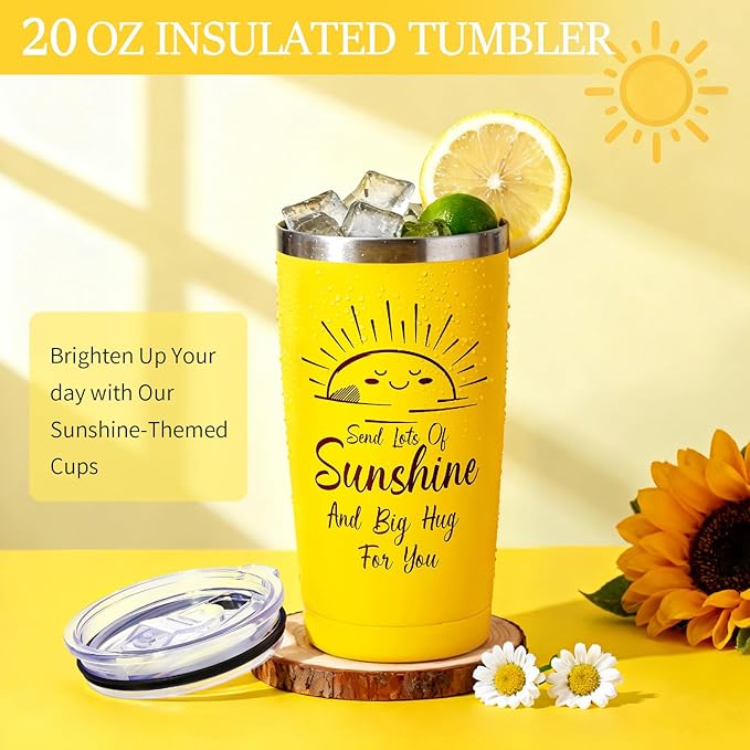 Golray Sunshine Gift Baskets for Women, Unique Birthday Gifts for Women, Self Care Spa Gifts for Her Best Friends Bestie Sister Mom Female,Get Well Soon Thinking of You Care Package