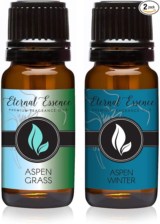 Eternal Essence Oils 2 Pack 10ml Premium Fragrance Oil - Aspen Winter & Aspen Grass - for Candle, Soap Making, Aromatherapy, Diffusers, Home Care, & Humidifiers