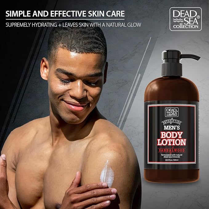 Dead Sea Collection Sandalwood Men's Body Lotion - Sandalwood Oil and Dead Sea Minerals - Maximum Hydration Nourishing Moisturizing Lotion for Men - 16.9 Fl Oz Bottle