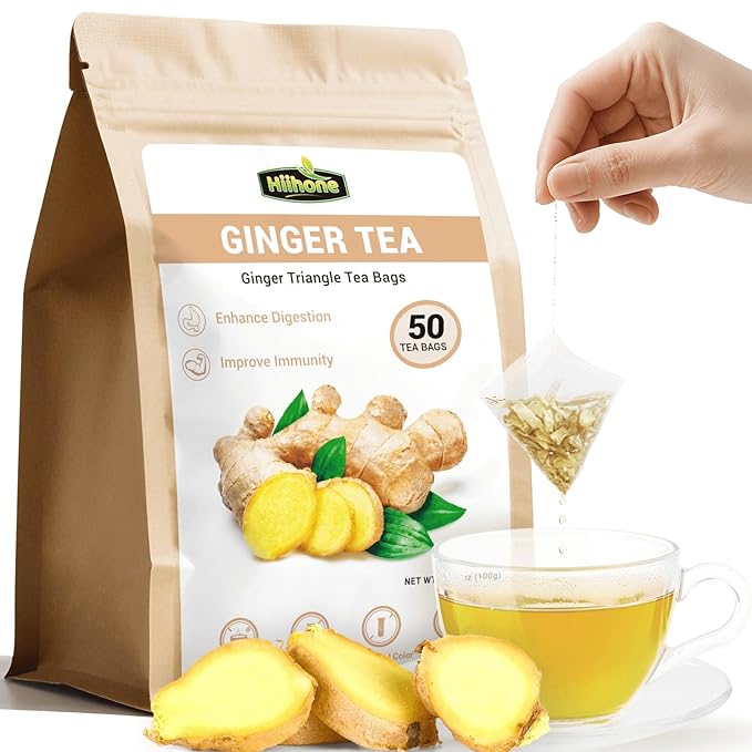 Ginger Root Herbal Tea - Caffeine Free, 50 Tea Bags