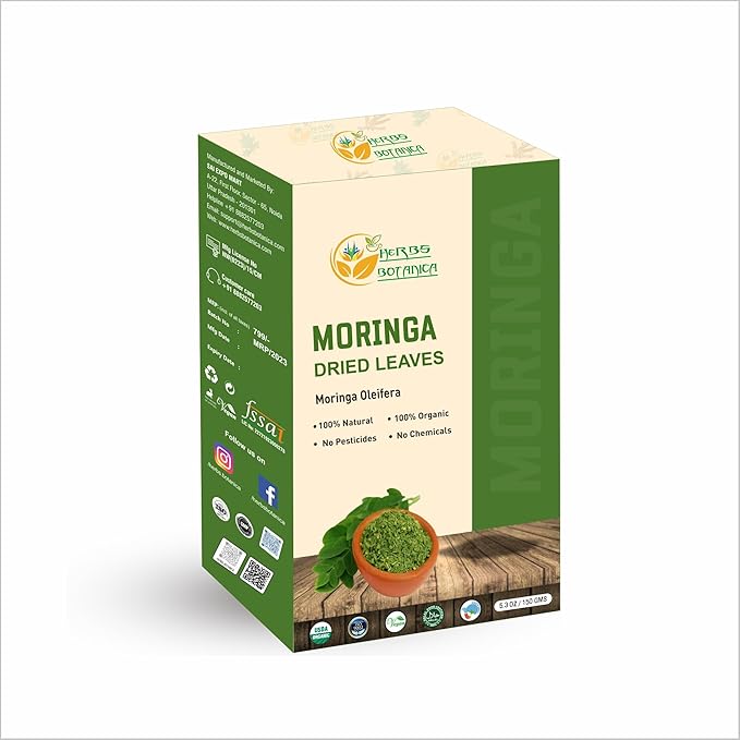 Herbs Botanica Dried Moringa Leaves Tea Leaf Hojas De Moringa Nutrient-Rich Herbal Tea Infusion for Immunity, Energy, and Wellness Energy Boost and Gluten Free 5.3oz / 150 gms