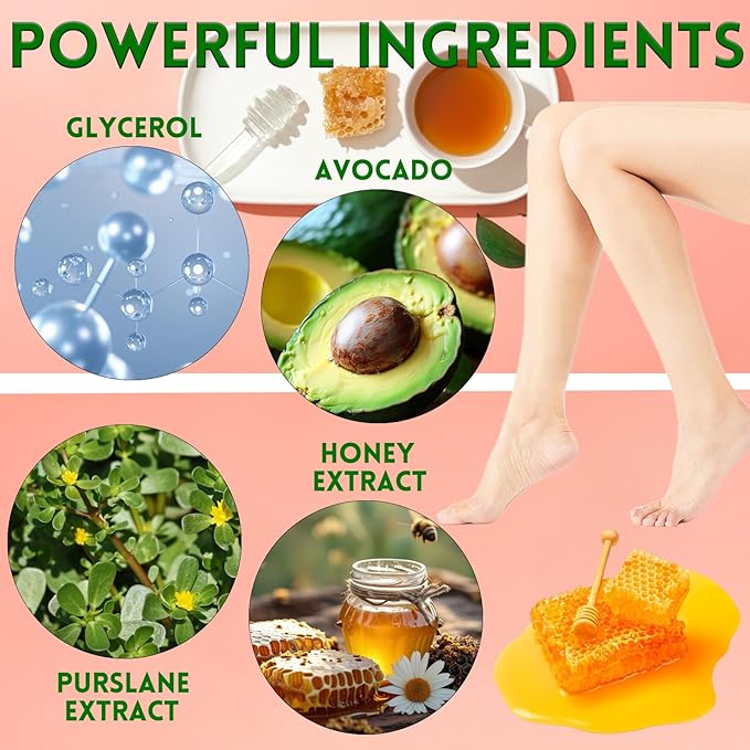 Elitzia Foot Mask Hand Mask Avocado Honey Almond Extract Hydrating 10 Packs Gloves Socks Masks Moisturizing Repairing Nourishing Masks Spa Women Dry Cracked Skin Self Care ETMM03