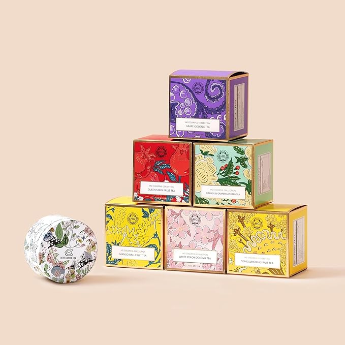 Herb Garden Tea Gift Set – 12 Flavor Fruit & Herbal Tea Sampler | 24 Premium Tea Bags + Crystal Rock Sugar | Caffeine-Free Wellness Blends for Immune Support & Cold Relief | Holiday Gift for Women, Friends, Parents