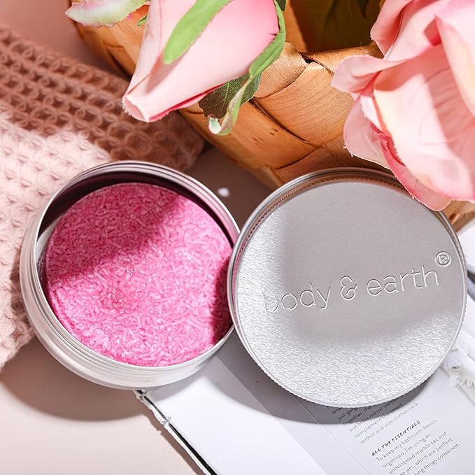 Mothers Day Gifts for Mom, Spa Birthday Gift Baskets for Women Her Wife Girlfriend, with Rose Scented Shower Gel, Body Scrub, Body Lotion, Hand Soap