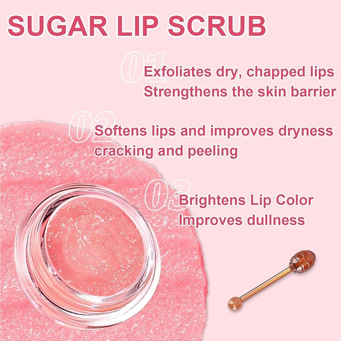 4 PCS Bee Lip Balm Lip Mask Honey Pot Lip Mask & Lip Scrub Set, Watermelon & Cherry & Coconut & Apple Lime Lip Mask Propolis Moisturizing Lip, Hydrating Prevention Dry and Cracked