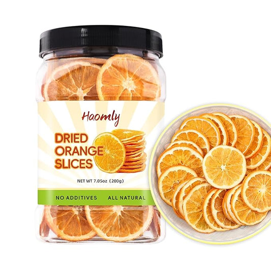 Haomly Dried Orange Slices,7oz(200g), Dehydrated Orange Slices,Natural Dehydrated Oranges For Cocktails for Cocktails/Decor/Candles/Crafts/Cakes/Tea,No Sugar Added,Orange Slices