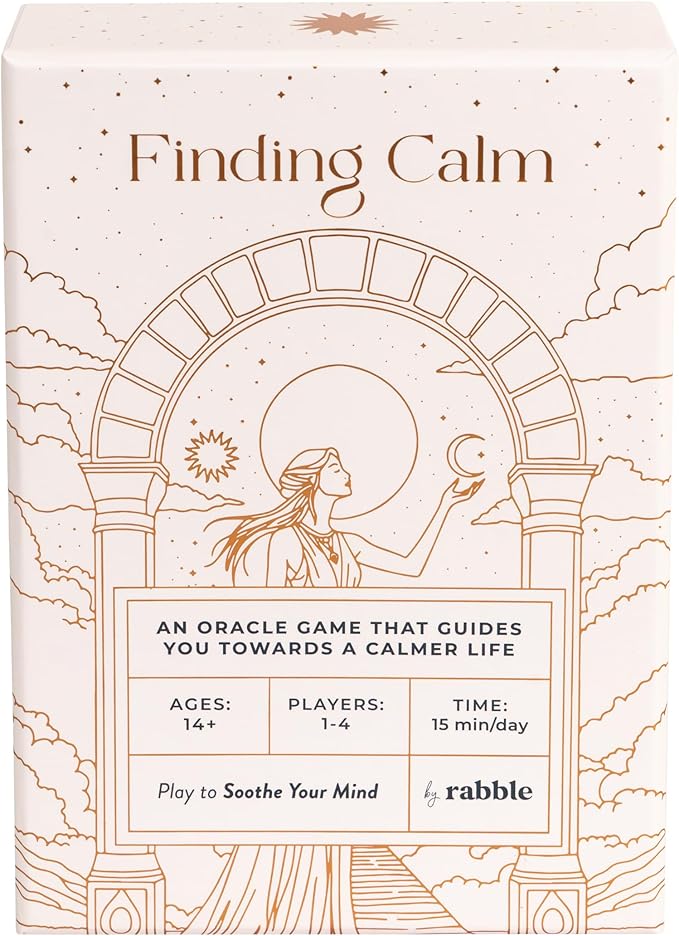 Finding Calm - A Calming Tarot Card Game | 1-4 Players, Includes Guidebook for Mental Health, Mindfulness, and Positive Affirmations, for Oracle Beginners