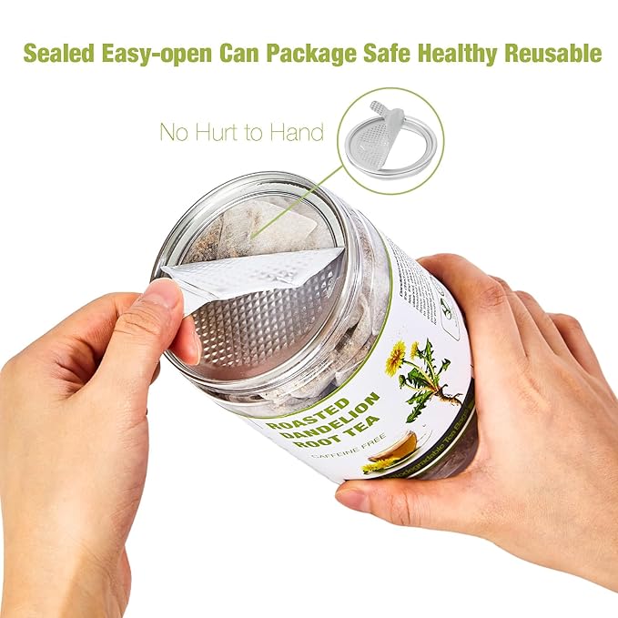 50 Bags Roasted Dandelion Root Tea Bags, 2.5/Bags, Natural Dried Dandelion Root, Health Herb Dandelion Tea Loose Leaf, Caffeine Free