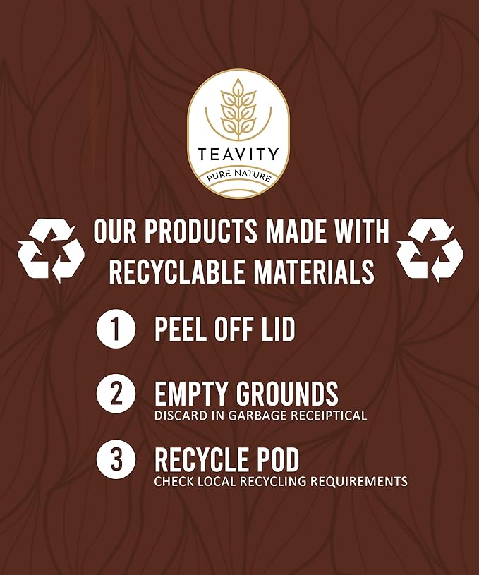 Organic Ginger Tea Pods for Keurig with Unsweet Black Tea for K Cup Brewing - Ginger Black Tea by Teavity (36 Tea Pods)