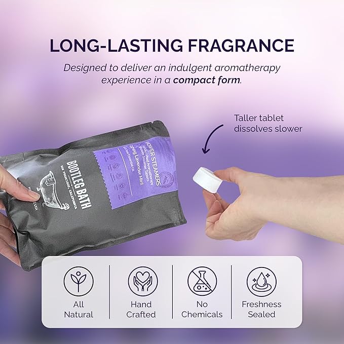 Shower Steamers Aromatherapy Lavender 15 Pack, 100% Pure Essential Oil, All Natural, for Men and Women, Made in USA