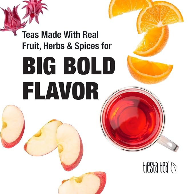 Tiesta Tea - Orange Tango, Loose Leaf, Orange Hibiscus Herbal Tea, Premium Non-Caffeinated Fruit Blend, Makes Hot or Iced & Up to 200 Cups, 16oz Resealable Pouch
