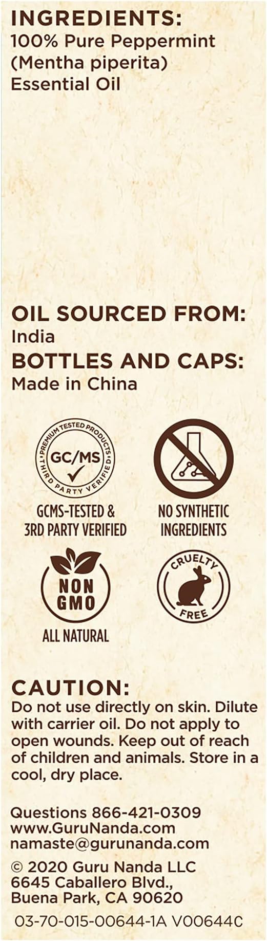 GuruNanda Peppermint Essential Oil, 100% Pure, Natural & Undiluted Aromatherapy Oil for Diffusers & DIY Recipes, Invigorating Scent Supports Focus and Clarity (2X0.5 Fl Oz)