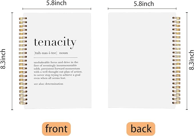 Inspirational Spiral Notebook,Inspirational Journal,Inspirational Journal for Women Men Writing,Tenacity Spiral Notebook 8.3×5.5 Inch