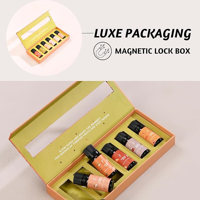 Folkulture Essential Oils for Diffuser Oil | Fall Essential Oils Set of 6 x 0.34 fl oz | 60 ml Fragrance Oil | Diffuser Oils Fall Scents for Home | Vanilla Essentials Oils - Pumpkin Spice