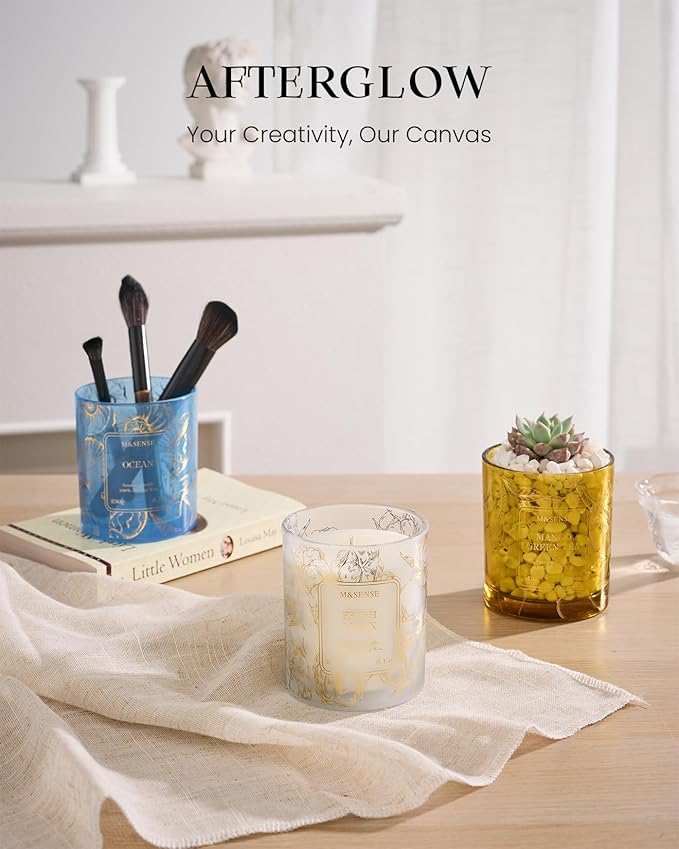 M&SENSE Coconut Candles, 8.1oz 42-Hour Long Burning Time Naturally Scented Candles,Vegan Soy, Relax Stress Relief Meditation Home Fragrance,Housewarming Gifts for Women & Men