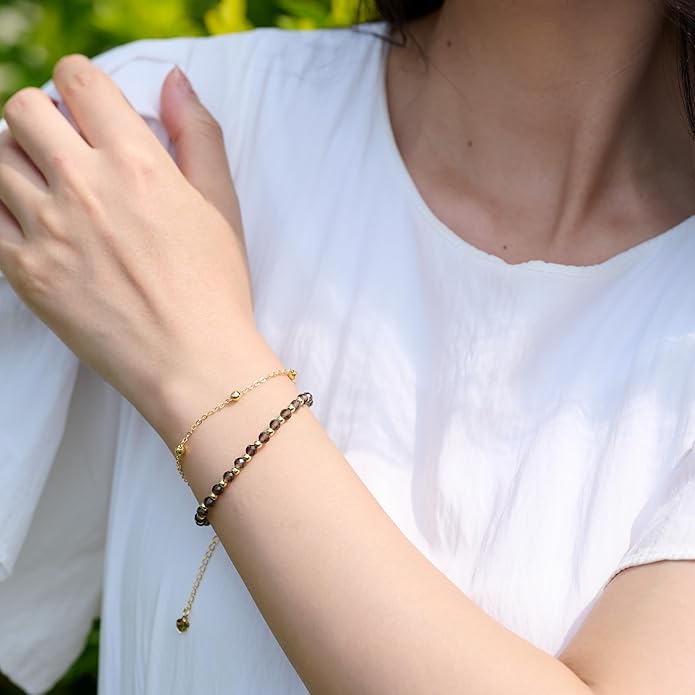 Farfume Crystal Bracelet Beaded Bracelets for Women 4mm Natural Stone Beads Gemstone Handmade Anxiety Jewelry Gifts