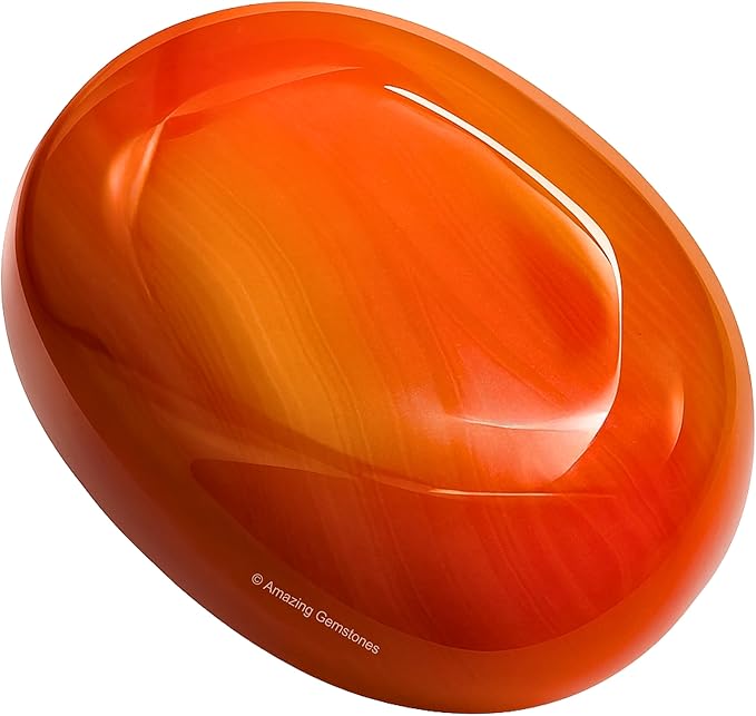 Amazing Gemstone Red Onyx Crystals and Healing Stones - Large Palm Stone Crystals Piedra - Crystal for Good Luck, Balanced Positive Energy, Meditation - Unique Stocking Stuffers, Gifts for Women, Men