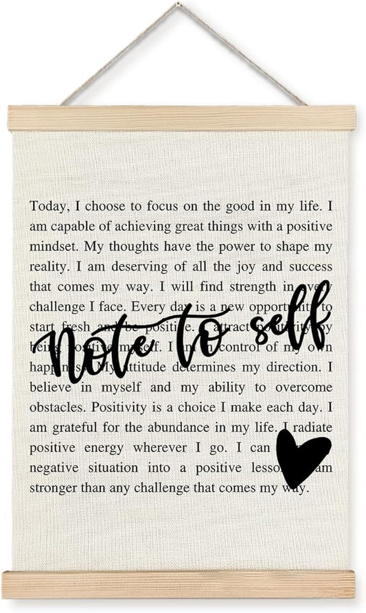 Exqcom Mental Health Wall Decor, Note to Self Inspirational Wall Art Poster, Motivational Positive Quotes Posters for Therapy Psychological Counselor Office, 12x16 Inches