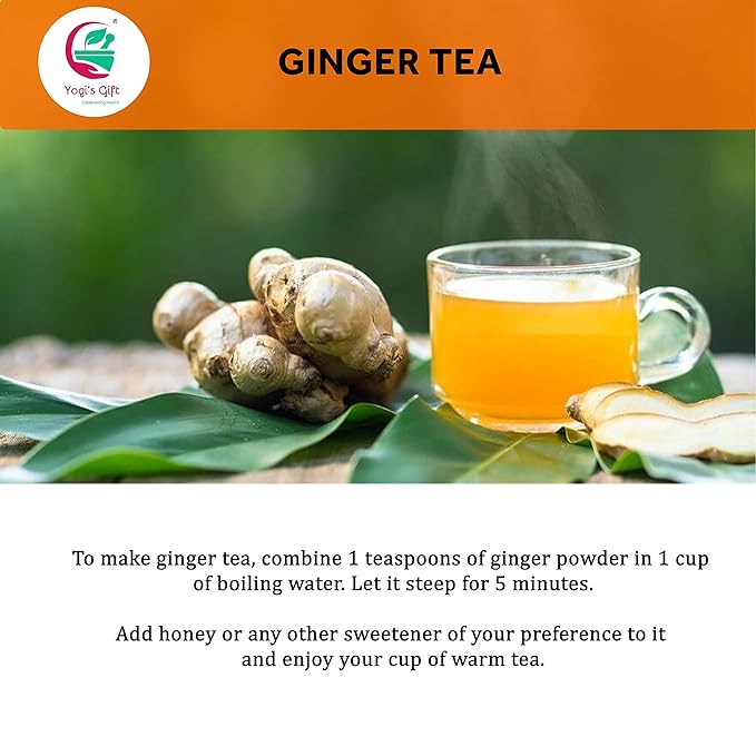 Ginger Powder 8oz | As Spicy as Fresh Ginger | Flavourful Powder | 100% Pure and Natural | Great for Baking and Tea | By Yogi’s Gift®