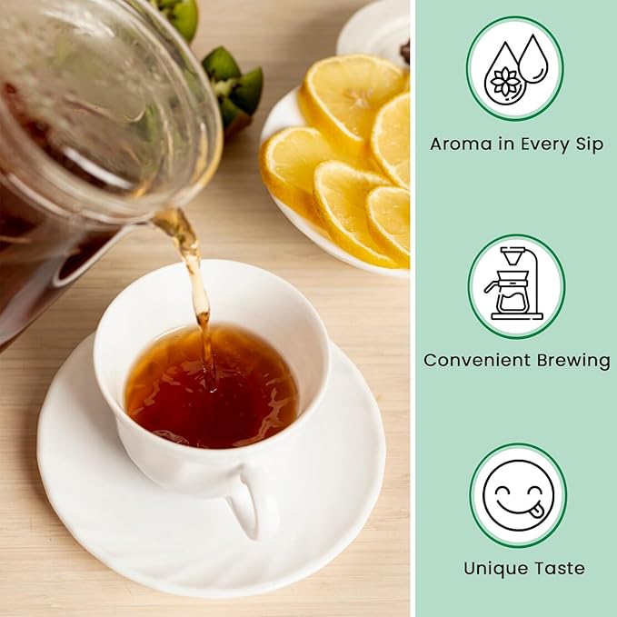 Tea4u Lime Green Tea - Smooth Blend of Lime Flavor - Hand Picked Leaves - Keeps You Hydrated with Refreshing Aroma - 25 Teabags