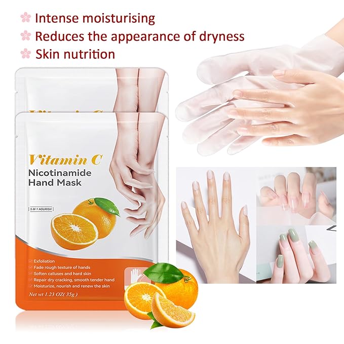 Hand Masks Moisturizing Gloves,6 Pairs Hydrating Hand Peel Masks Gift Set for Dry Cracked Hands Care,Long-lasting and Non-greasy Hand Moisturizer Gloves for Women D