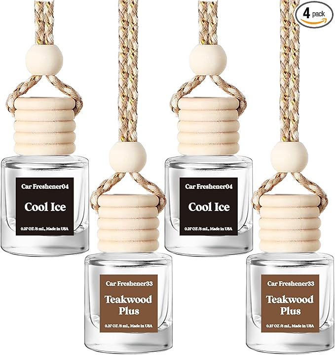 Car Air Freshener Hanging, Cute Air Diffuser, Long Lasting Car Fresheners for Women, Made in USA (4 Pack)