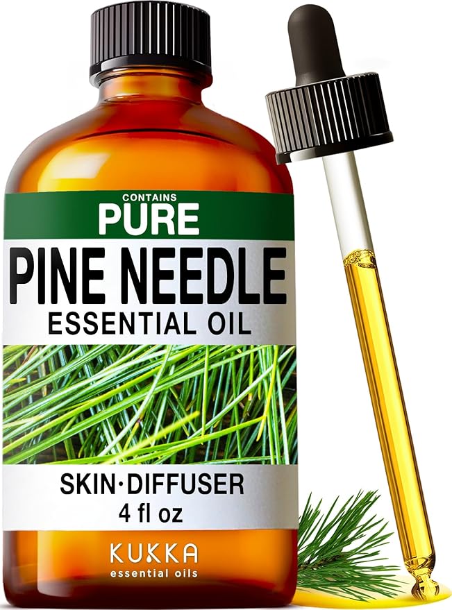 KUKKA Pine Needle Essential Oils - 4 Fl Oz - for Hair, Skin, Diffuser, Aromatherapy & DIY Soap Making Scent