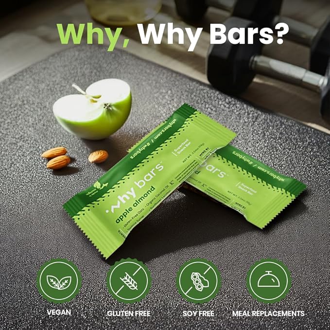 Protein Bars, Apple Almond, 2.04 Ounce Bars (Pack of 12 Protein Bars) - Protein Bar Superfood, Gluten Free, Non GMO, Organic, Vegan, Simple Ingredients