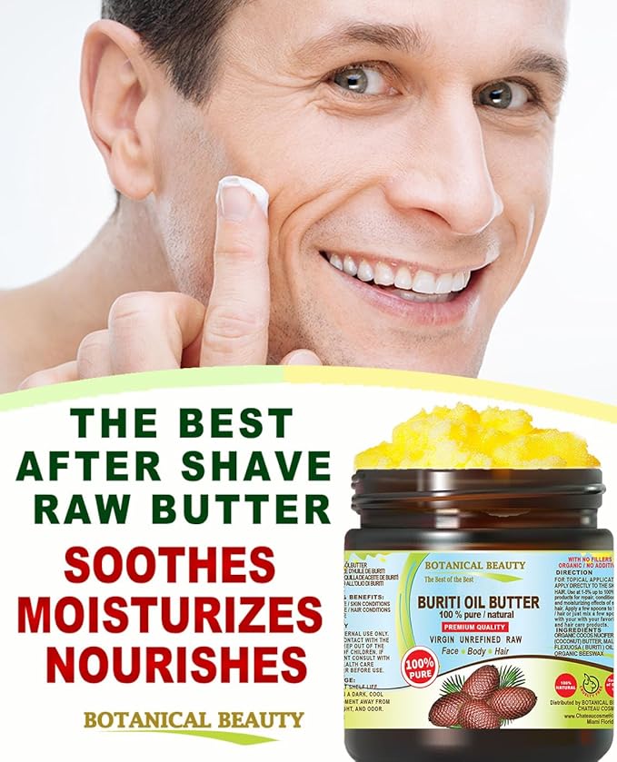 Botanical Beauty BURITI FRUIT OIL BUTTER Pure Natural Virgin Unrefined RAW for FACE, SKIN, BODY, DAMAGED HAIR, NAILS. Natural sources of vitamin C and vitamin E (8 Fl Oz)