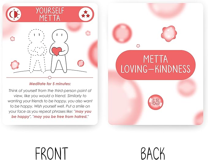 BEST 100 Daily Meditation Cards | Anxiety Relief Item for Relaxation | Self Care Kit for Stress Relief | Perfect Mindfulness Gift For Teens & Adults | Advance Beyond Positive Affirmations