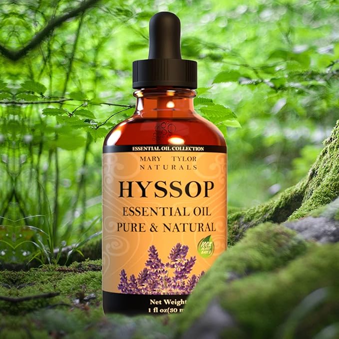 Hyssop Essential Oil (1 oz), Premium Therapeutic Grade, 100% Pure and Natural, Perfect for Aromatherapy, Relaxation, Improved Mood and Much More by Mary Tylor Naturals