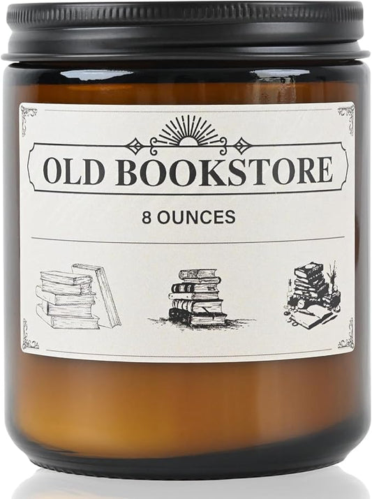 Old Bookstore Candle,Book Lovers Gifts,8 oz 40 Hours Burn Soy Wax Candle Gift for Readers Birthday Gifts for Book Lovers,Librarian