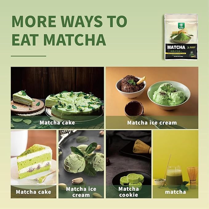 TIAN HU SHAN Matcha Green Tea Powder 3.5oz/100g, Pure Matcha Powder Culinary Grade Unsweetened for Lattes, Cooking, Baking, Vegan 100% Natural （Package May Vary)