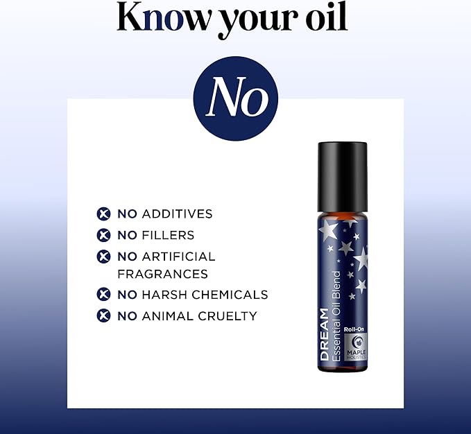 Sleep Essential Oil Roll On - Aromatherapy Essential Oil Roller for Restful Sleep and Relaxation with Pure Lavender & Roman Chamomile - Calming Pre-Diluted Blend for Nighttime Aromatherapy (1-Pack)