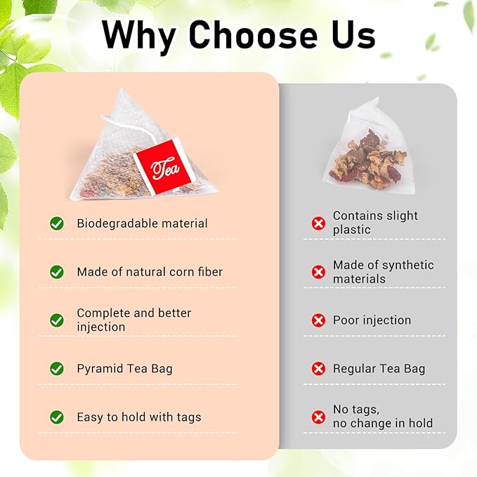 Hawthorn Berry Tea Bags,100% Natural Dried Hawthorn Berries No Caffeine Free Aid Digestion,Boost Immunity-100Tea bags (Pack of 2)