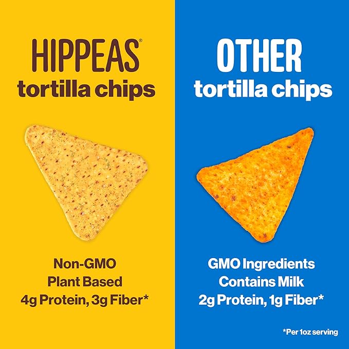 HIPPEAS Chickpea Tortilla Chips, Rockin’ Ranch, 1 Ounce (Pack of 18), 3g Protein, 3g Fiber, Vegan, Gluten-Free, Crunchy, Plant Protein Snacks