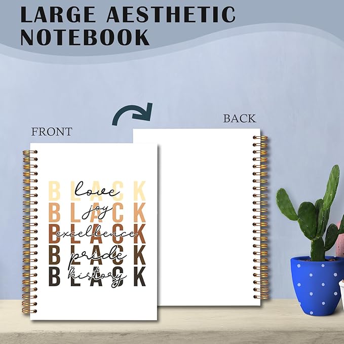 Black History Month Spiral Notebooks, Juneteenth Gifts Journal, African American Gifts Journals for Writing, Black Love Joy Excellence Pride History Notebook, 5.5x8.3 Inch