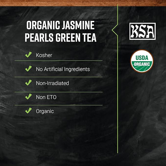 Frontier Co-op Organic Jasmine Pearls Green Tea, 16 Oz, Bulk Bag
