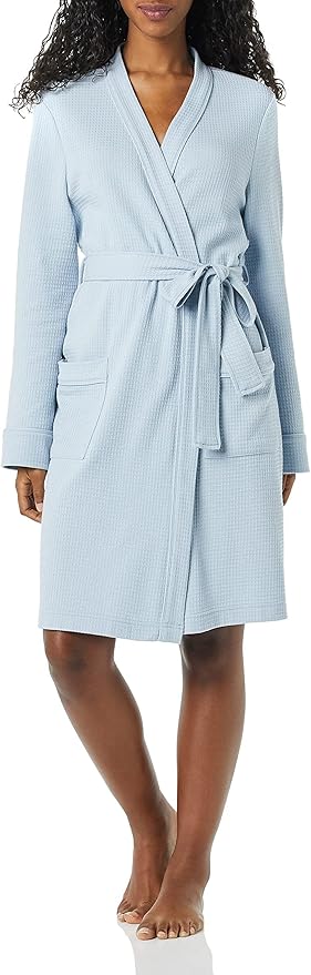 Amazon Essentials Women's Lightweight Waffle Mid-Length Robe (Available in Plus Size)