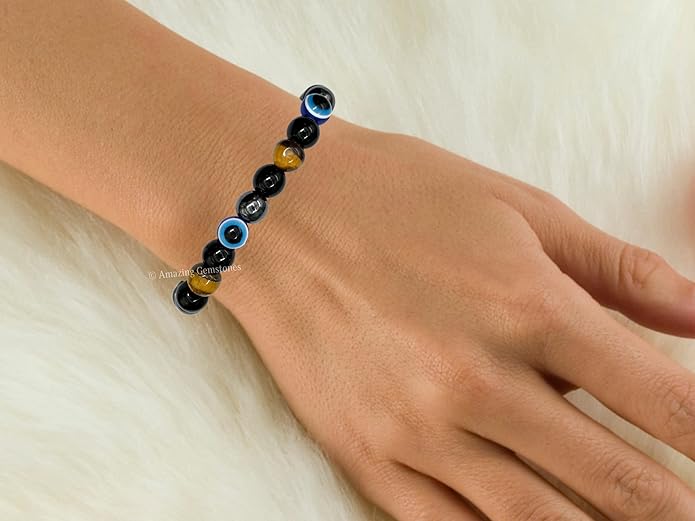 Natural Healing Crystal Bracelet for Women - Mens Bracelet Energy Balancing Gemstones Set - Adjustable Stone Bead Bracelet for Men and Women - Chakra Crystal Therapy Accessory, Meditation