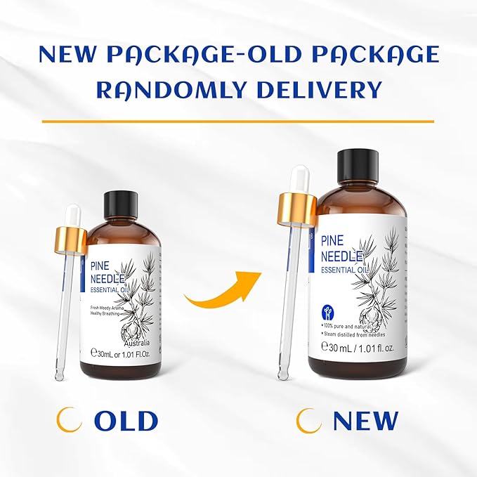 HIQILI Pine Needle Essential Oil, Strong Fresh Woody Fragrance for Better Breath Used with Aromatherapy Diffuser, Soap Candle Making Scent, DIY Perfume, Beard Shave and Cleaning Spray - 30ml