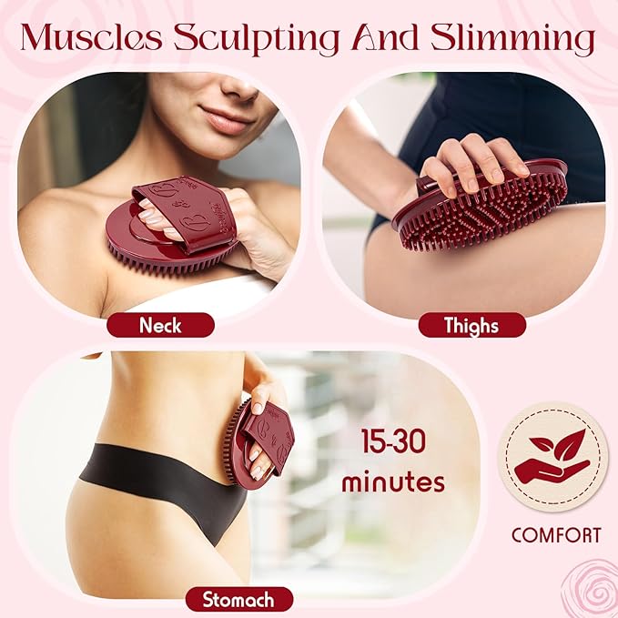 2 Pcs Meridian Massage Brush Magnetic Full Body Meridian Brush Beauty Salon Massage Tools for Full Body SPA Massager Relaxation(Brown)